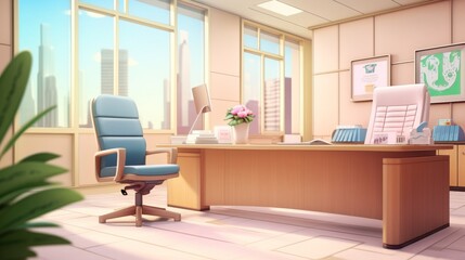 An empty chair in front of a bank manager s desk, where a loan rejection notice is prominently displayed, representing the missed opportunities and the harsh realities of credit restrictions