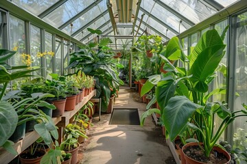 A greenhouse with automated pest detection and eradication systems, reducing the need for chemical pesticides.