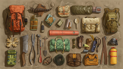 Survival Tool Kit To Carry Everywhere - obrazy, fototapety, plakaty