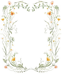 Watercolor floral frame