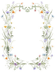 Watercolor floral frame