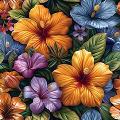 Elegant Botanical Illustration with Exquisite Floral Details