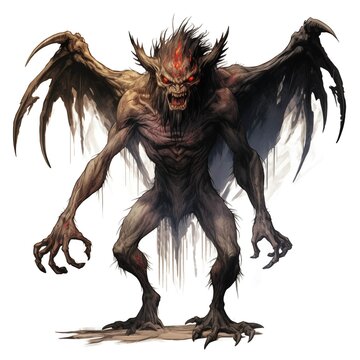 Illustration of an Aswang on a White Background