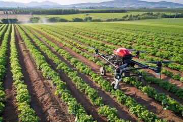 A farm implementing precision agriculture techniques like GPS-guided planting and variable rate fertilization.