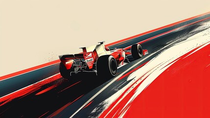 Formula 1 Illustration - obrazy, fototapety, plakaty