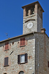 Fototapeta na wymiar Corciano, vicoli, strade, case del vecchio borgo - Perugia, Umbria 