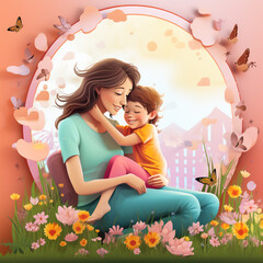 Obraz na płótnie Canvas mother and baby