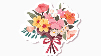 Princess bouquet icon. Flowers gift present or surprise