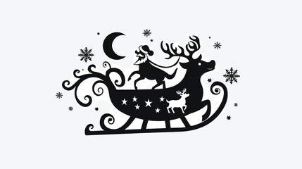 Santa sleigh icon or logo isolated sign symbol vector