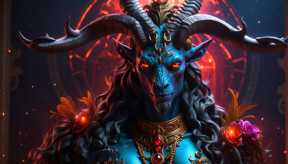 Fototapeta premium A portrait of the devil in hell