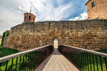 Medieval walls in Almazan. Soria. Spain. Europe.