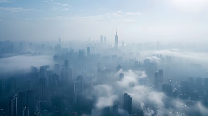 Tech Advancements Meeting Public Awareness A Dynamic Cityscape Rises Above Smog Generative ai