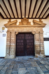 The door of MolinaÂ´s palace in Almagro. Ciudad Real. Spain. Europe.