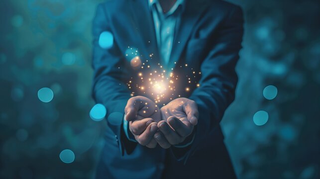 a business leader unveils a new company intro during a rebranding campaign