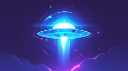 The UFO icon depicts an alien spacecraft in a sleek 2d outline style