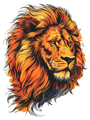 Majestic lion illustration, representing strength, courage, and regal presence