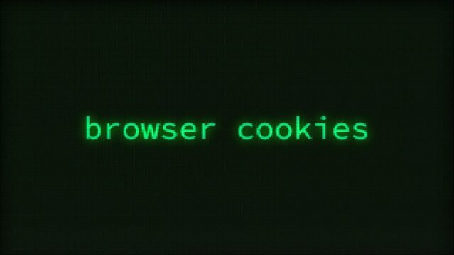Browser Cookies, Typing Text, Retro Computer Screen