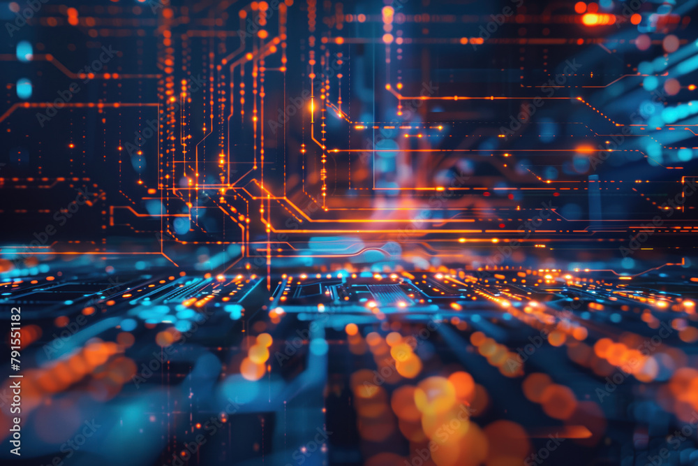 Poster digital transformation and system engineering. hi-tech futuristic background. created with generativ