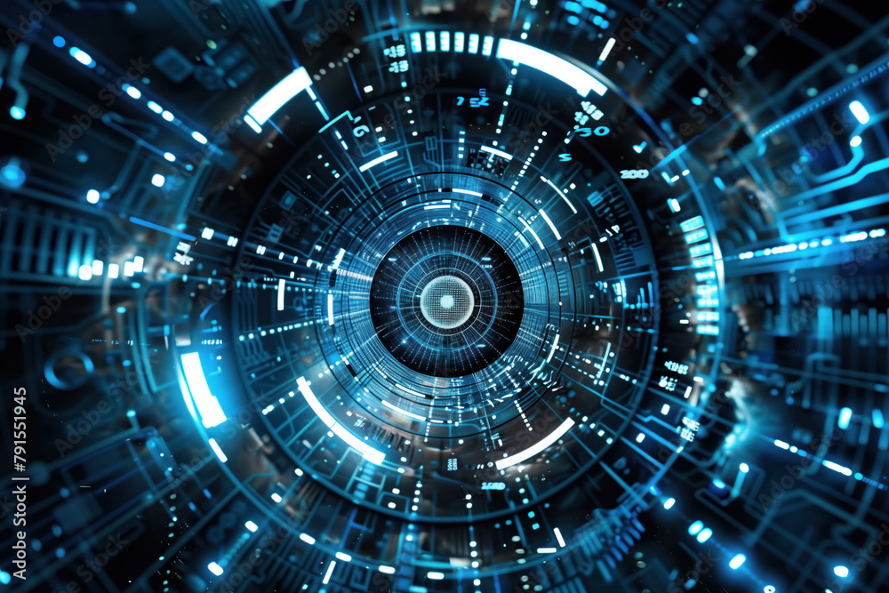 Poster digital transformation and system engineering. hi-tech futuristic background. created with generativ