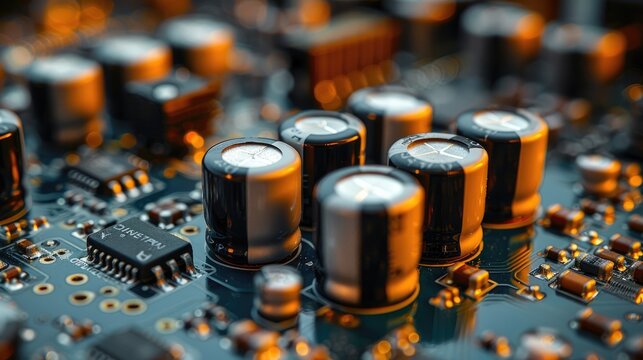Detailed view of a power electronics project with visible heat sinks and capacitors
