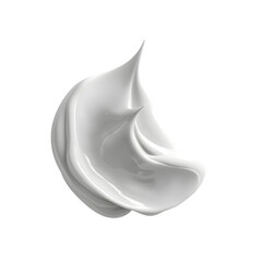 Fototapeta premium White cream smear mockup top view isolated on transparent background. Swatch fluid smudge concealer, smear hand cream.
