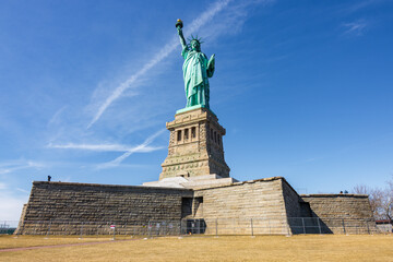 View of statue of liberty in New York City (USA)