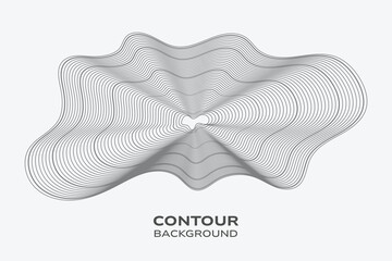 vector abstract map contour gray lines