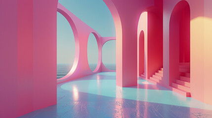 3d render minimal style futuristic surreal