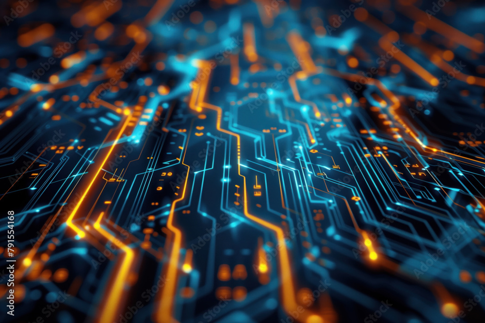 Poster digital transformation and system engineering. hi-tech futuristic background. created with generativ