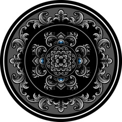 oriental mandala frame ornament vintage classic element decoration