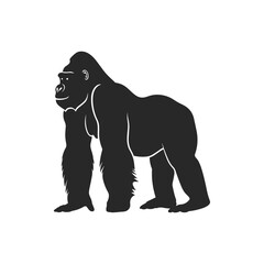 Obraz premium Vector gorilla silhouette isolated on a white background Vector Animal Template for Logo Company, Icon, Symbol etc 