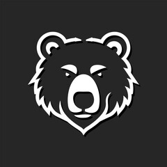 Vector bear head , A minimalist design of a bear head logo isolated  Modern Bear Head Emblem design isolated on white background, Minimalist Bear head Logo, Creative Branding for print design