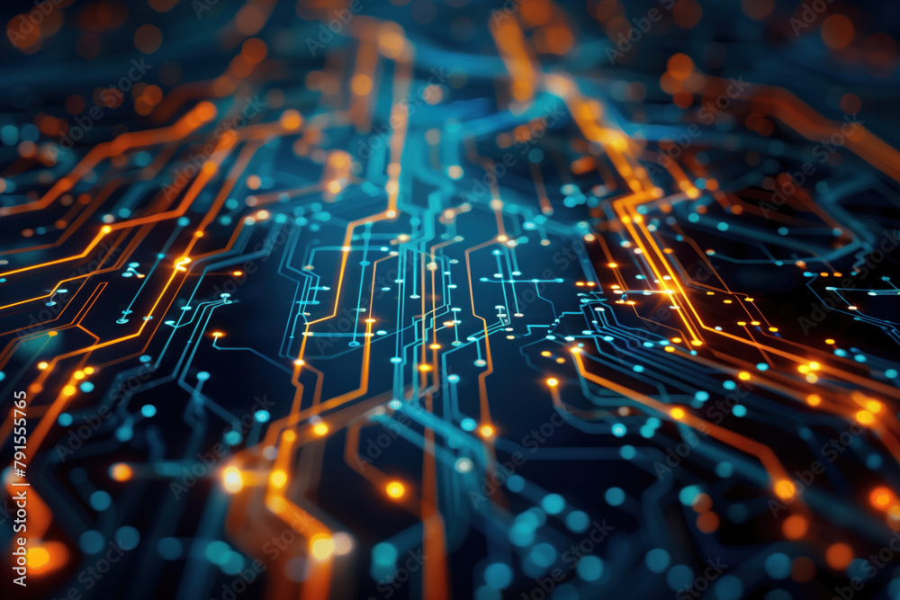 Poster digital transformation and system engineering. hi-tech futuristic background. created with generativ