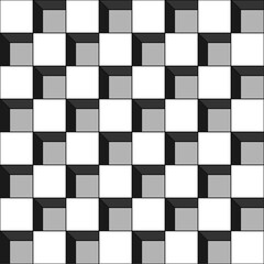 Simple black and white geometric cube pattern