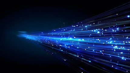 Blue light streak, fiber optic, speed line, futuristic background for 5g or 6g technology wireless data transmission, high-speed internet in abstract. internet network concept. vector design.