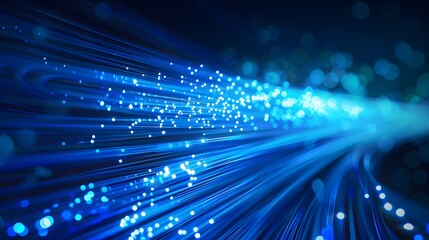 Blue light streak, fiber optic, speed line, futuristic background for 5g or 6g technology wireless data transmission, high-speed internet in abstract. internet network concept. vector design.