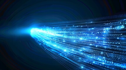 Blue light streak, fiber optic, speed line, futuristic background for 5g or 6g technology wireless data transmission, high-speed internet in abstract. internet network concept. vector design.