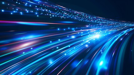 Blue light streak, fiber optic, speed line, futuristic background for 5g or 6g technology wireless data transmission, high-speed internet in abstract. internet network concept. vector design.