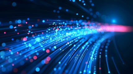 Blue light streak, fiber optic, speed line, futuristic background for 5g or 6g technology wireless data transmission, high-speed internet in abstract. internet network concept. vector design.