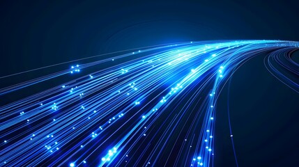 Blue light streak, fiber optic, speed line, futuristic background for 5g or 6g technology wireless data transmission, high-speed internet in abstract. internet network concept. vector design.