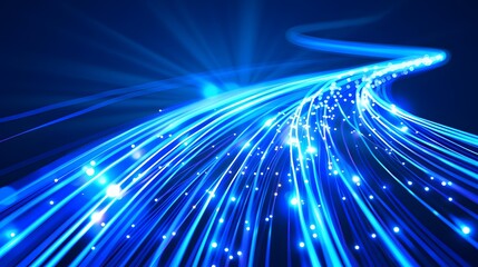 Blue light streak, fiber optic, speed line, futuristic background for 5g or 6g technology wireless data transmission, high-speed internet in abstract. internet network concept. vector design.