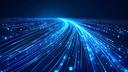 Blue light streak, fiber optic, speed line, futuristic background for 5g or 6g technology wireless data transmission, high-speed internet in abstract. internet network concept. vector design.