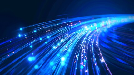 Blue light streak, fiber optic, speed line, futuristic background for 5g or 6g technology wireless data transmission, high-speed internet in abstract. internet network concept. vector design.