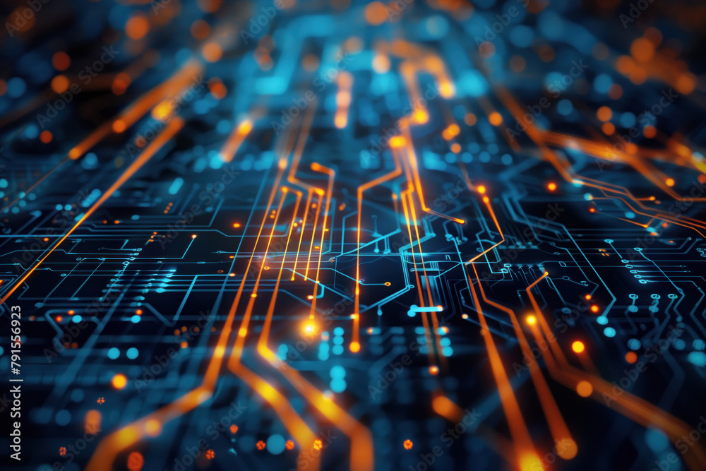 Poster digital transformation and system engineering. hi-tech futuristic background. created with generativ