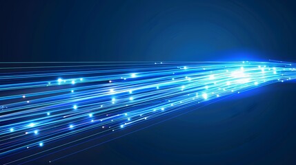 Blue light streak, fiber optic, speed line, futuristic background for 5g or 6g technology wireless data transmission, high-speed internet in abstract. internet network concept. vector design.