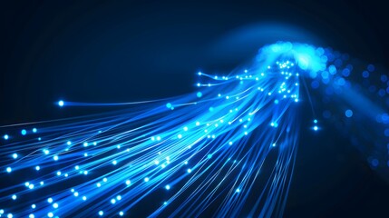 Blue light streak, fiber optic, speed line, futuristic background for 5g or 6g technology wireless data transmission, high-speed internet in abstract. internet network concept. vector design.