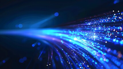 Blue light streak, fiber optic, speed line, futuristic background for 5g or 6g technology wireless data transmission, high-speed internet in abstract. internet network concept. vector design.