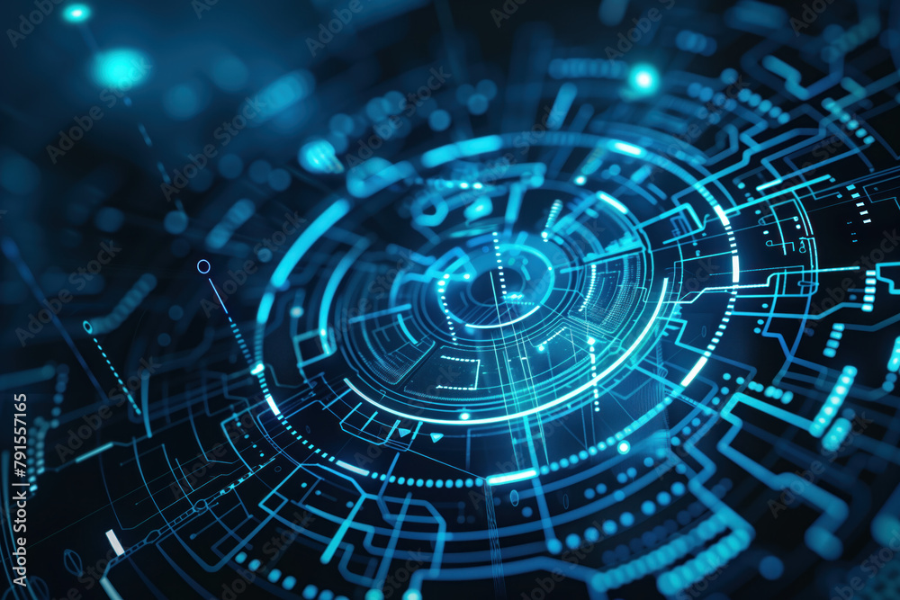 Poster digital transformation and system engineering. hi-tech futuristic background. created with generativ