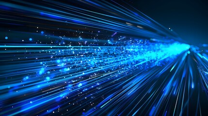 Blue light streak, fiber optic, speed line, futuristic background for 5g or 6g technology wireless data transmission, high-speed internet in abstract. internet network concept. vector design.