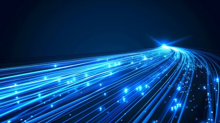 Blue light streak, fiber optic, speed line, futuristic background for 5g or 6g technology wireless data transmission, high-speed internet in abstract. internet network concept. vector design.